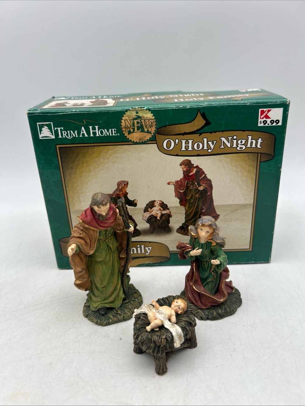 Vtg Kmart Trim A Home Holy Family Nativity 3 Figurines Holy Night Christmas